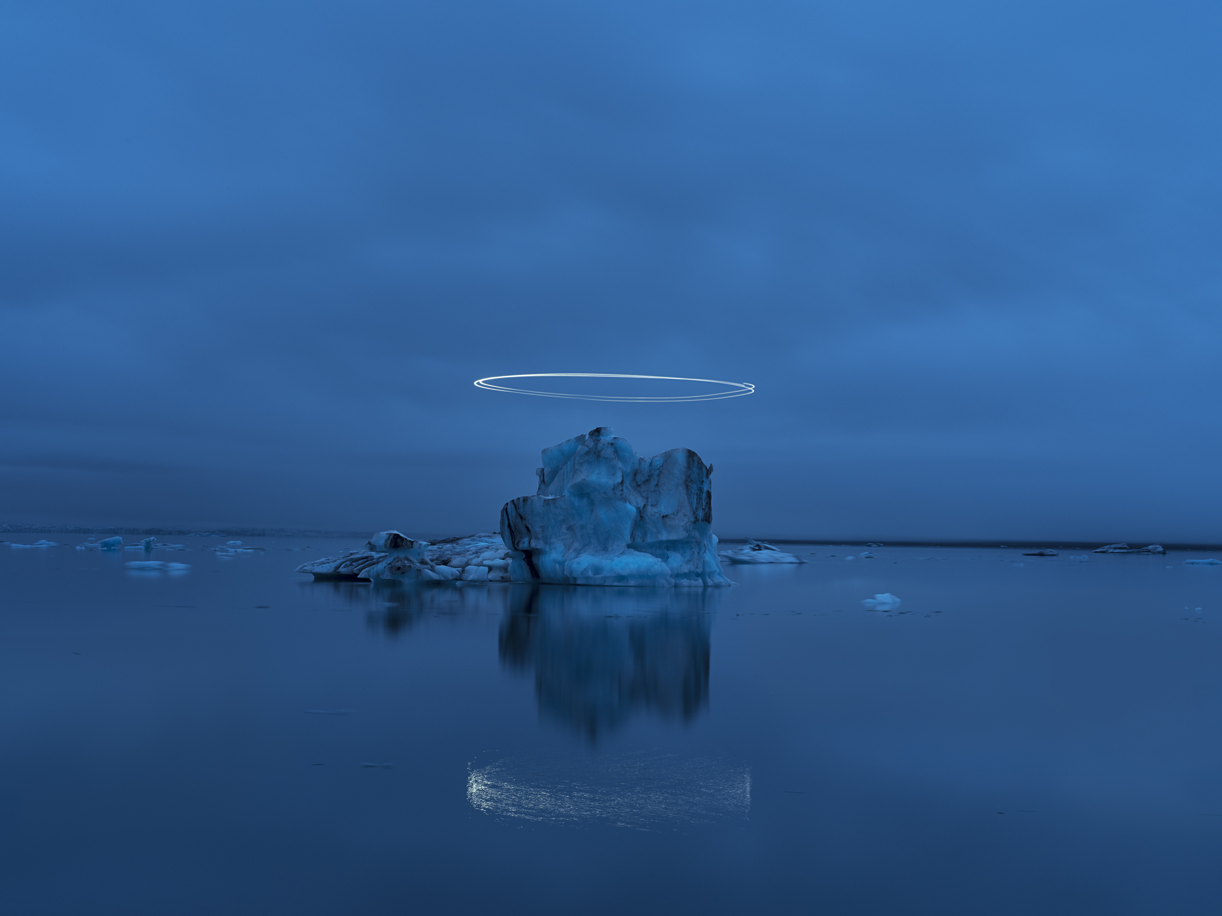 Iceberg And Circle Of Light 1, Iceland, 2021